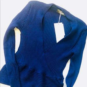 Blue Ribbed Sweater